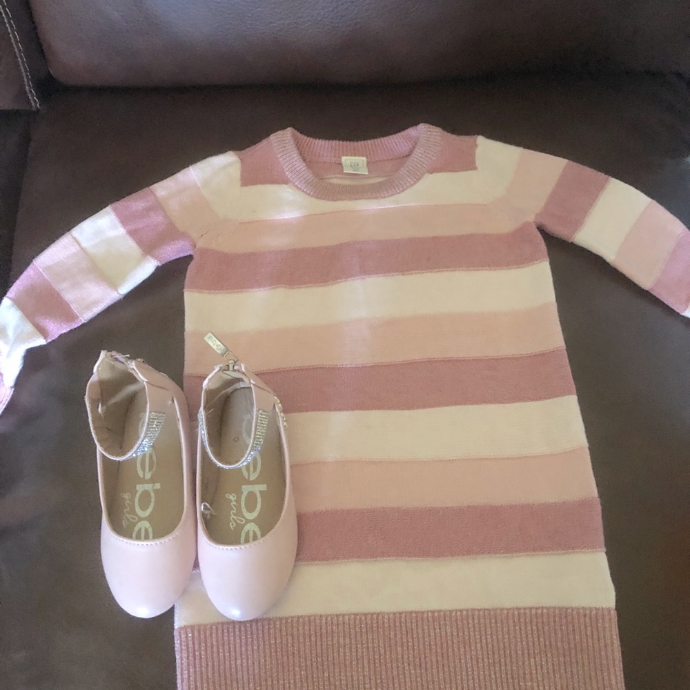 Baby Gap Pink Striped Sweater Dress